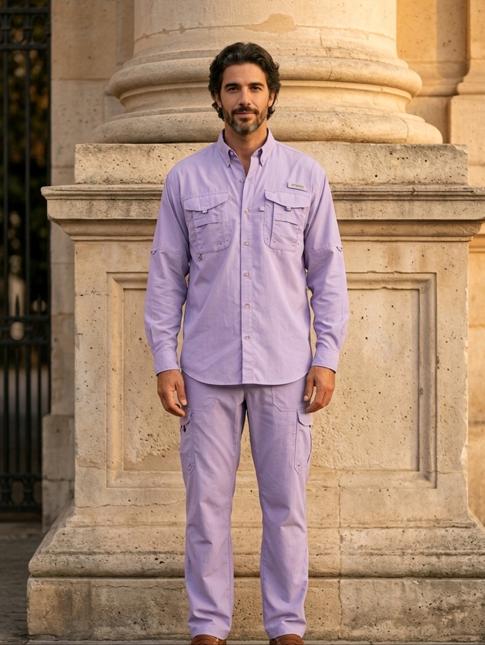 Columbia Lavender Long Sleeve Fishing Shirt Only